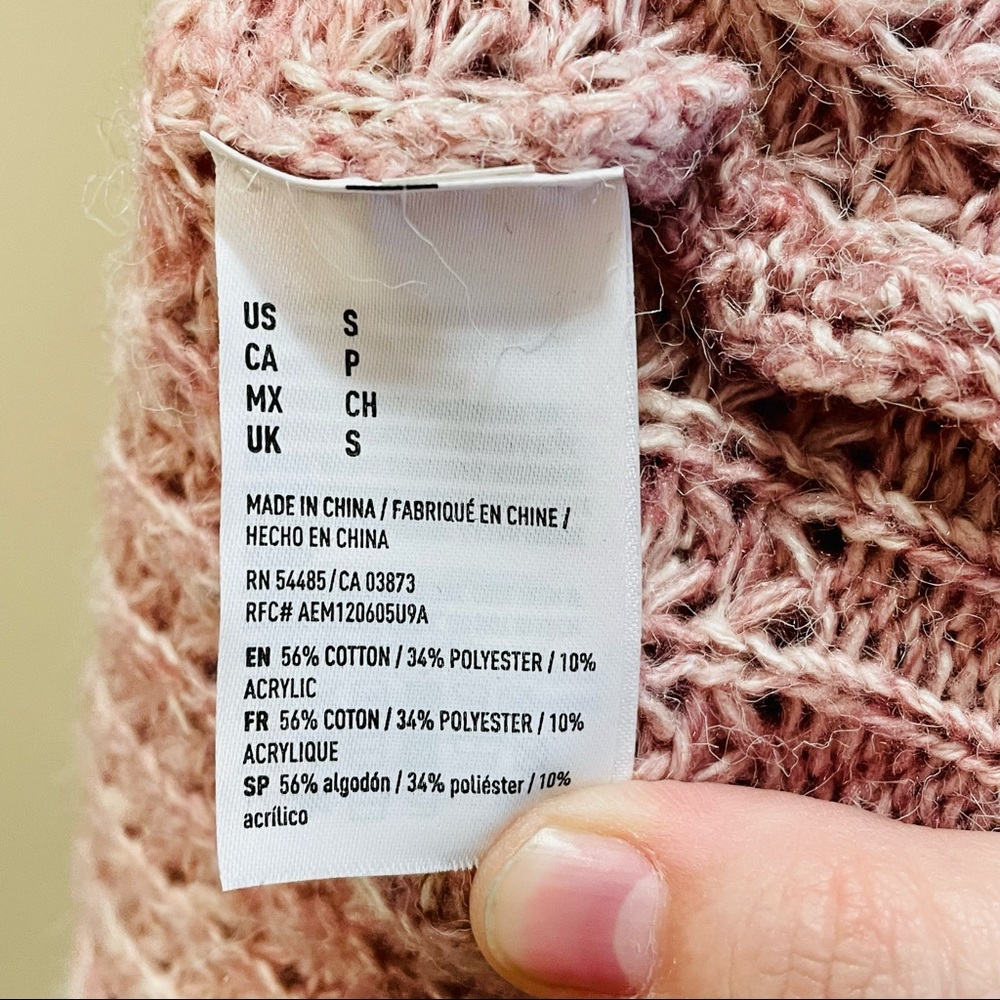 American Eagle Pink Mock Turtleneck Sweater Small - Picture 3 of 7